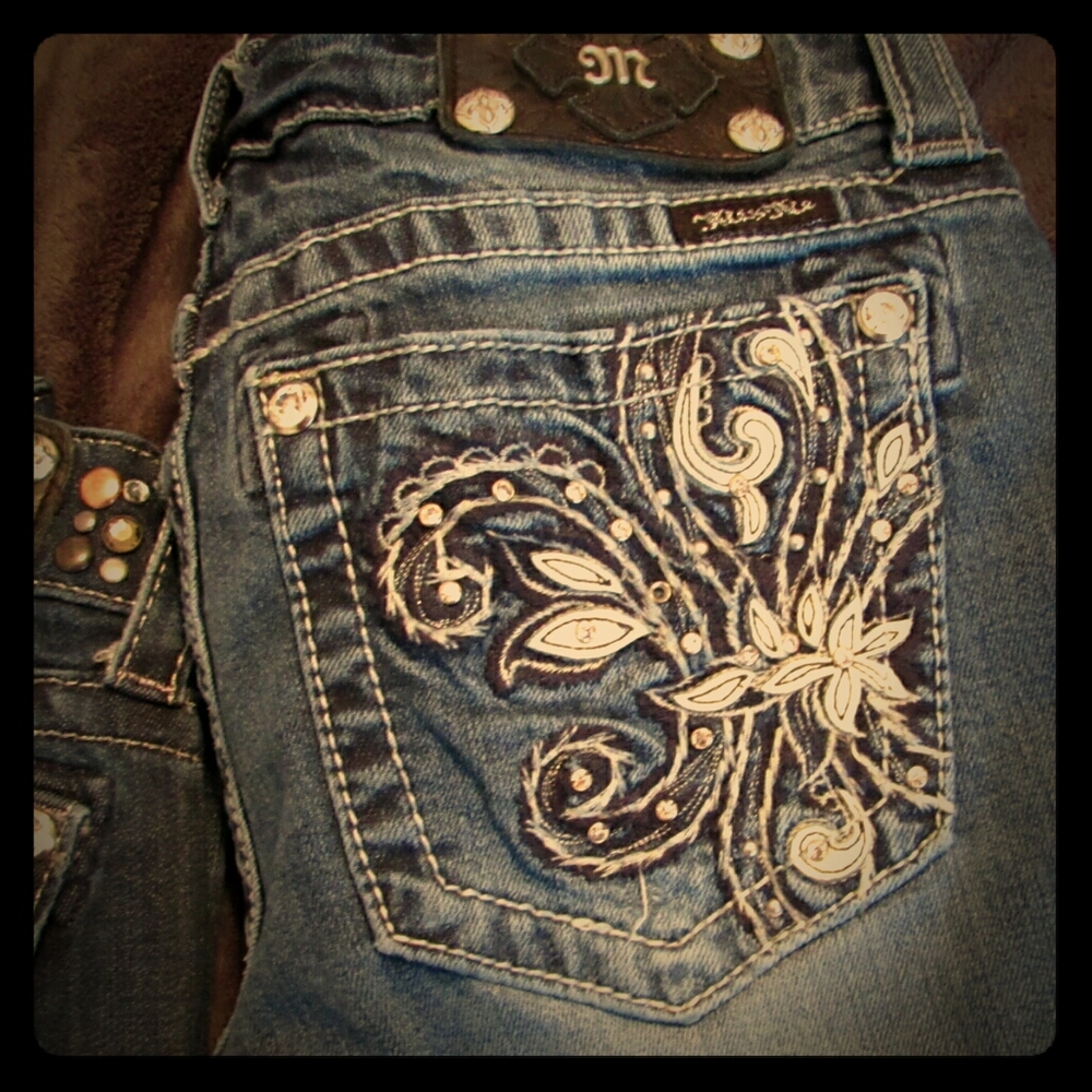 Miss Me Paisley Fleur De Lis Boot Cut Jeans